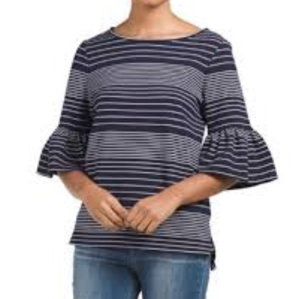 Striped Bell Sleeve Top